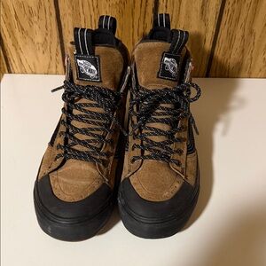 Vans Brown and Black High-Top Sneakers